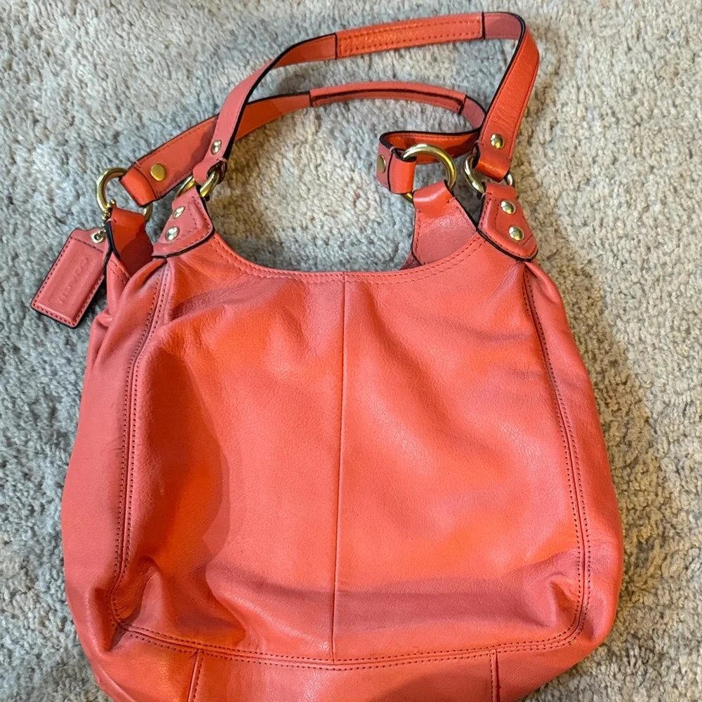 Coach Coral Leather Shoulder Bag - Picture 2 of 5